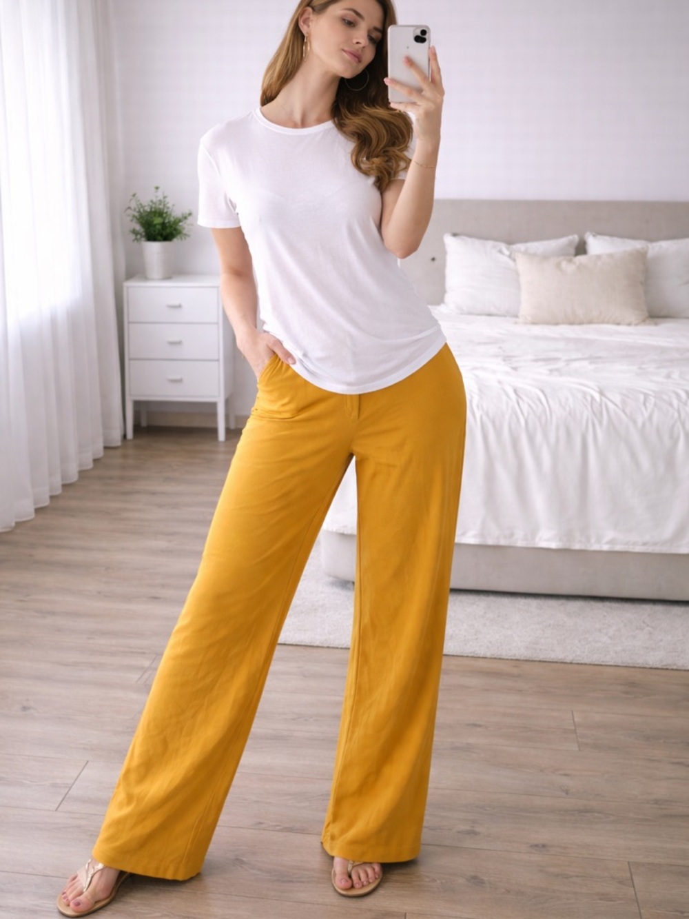 Wide Leg Mustard Yellow Lounge Pants